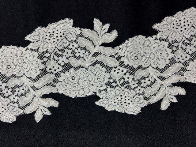 Black And White Wool and Silk Lace Scarf / Wrap