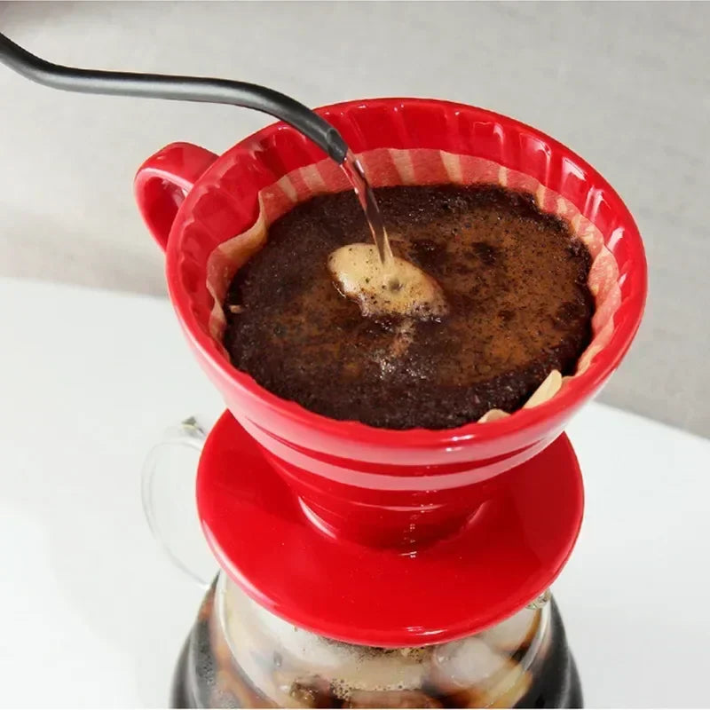 Ceramic Coffee Dripper – Engine-Style Pour Over (Reusable, 1–4 Cups)